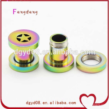 Fashion start rainbow color stainless steel tunnel body piercing jewelry